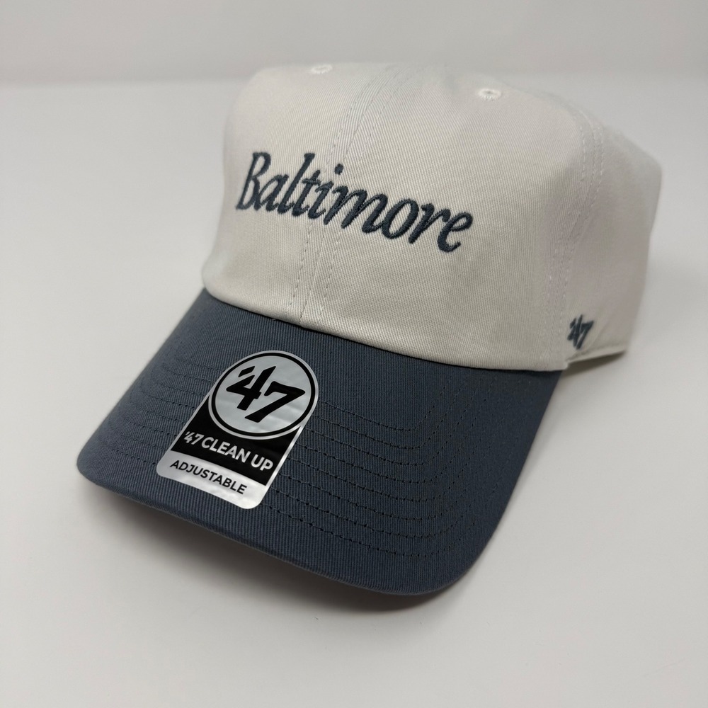 47 Brand Baltimore Orioles Baseball Cap OSFA Clean Up Adjustable White Gray NEW